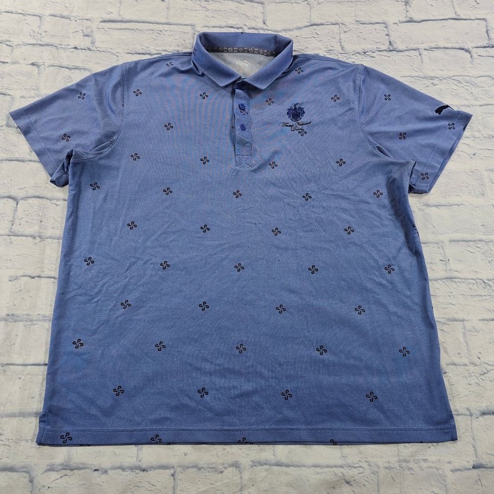 Puma Polo Shirt MENS XL Blue Trump National Doral Golf Performance 595106-02